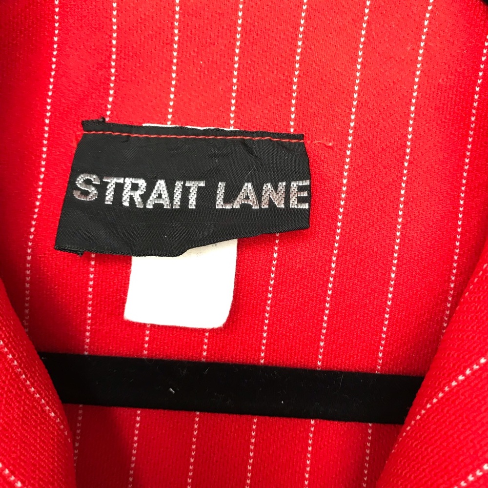 Strait Lane Vintage Red Stripe Jumpsuit 60s 70s Size 8 - Picture 10 of 11